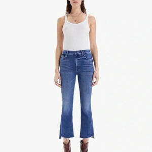 Mother Jeans The Insider Crop Step Fray  Wish On A Star Size 25 B2061